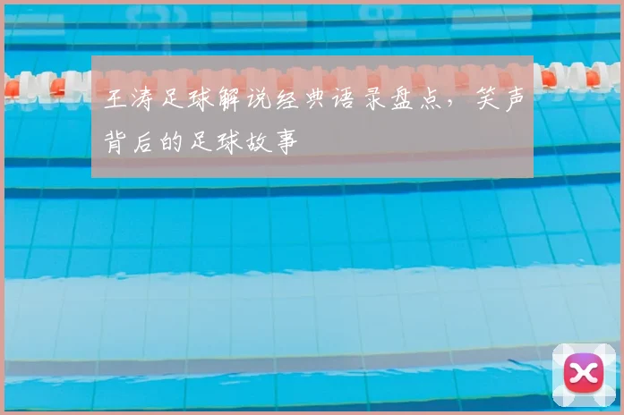 王涛足球解说经典语录盘点,笑声背后的足球故事